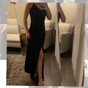 Maxi in Black with Silver Buttons